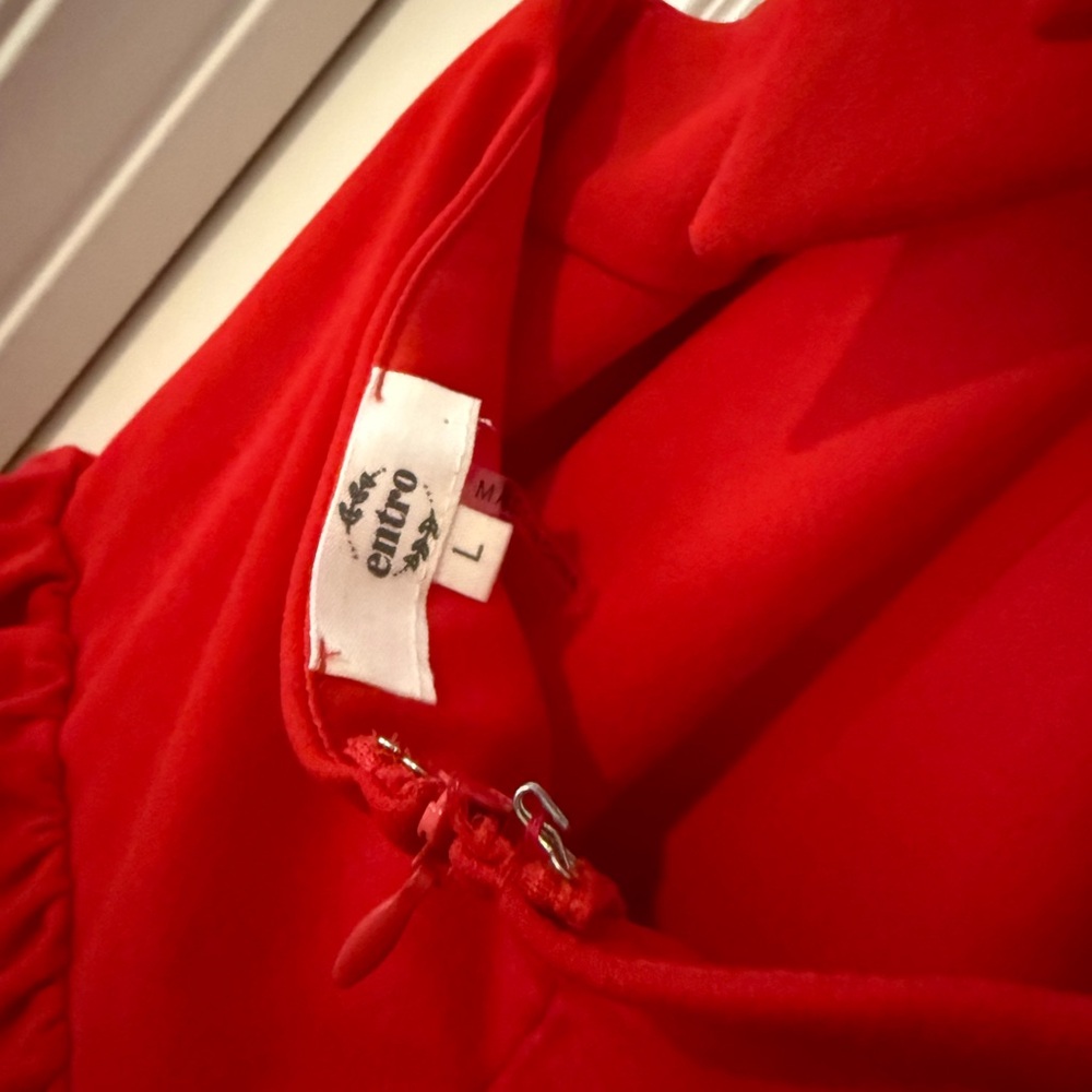 Entro Red Ruffled Halter Dress - Picture 4 of 4